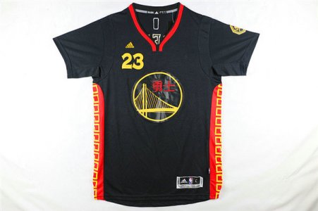 Maillot De Basket Golden State Warriors Draymond Vert 23 Year of The Monkey Manches Courtes Noir